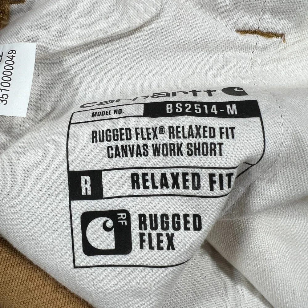 Carhartt Rugged Flex Relaxed Fit Canvas Work Shorts Mens 36 Brown Casual New